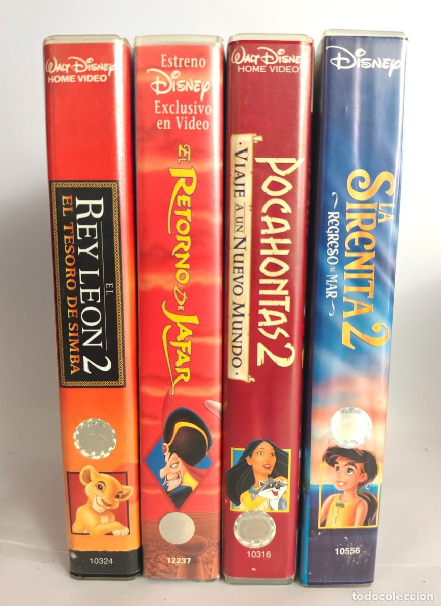 Cine: Lote VHS Disney Secuelas Retro PAL Espa&ntilde;ol | El Rey Le&oacute;n 2, Pocahontas 2, Retorno de Jafar, Sirenita