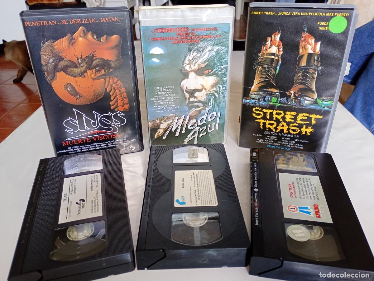 Cine: LOTE DE TERROR: SLUGS MUERTE VISCOSA, MIEDO AZUL, VIOLENCIA EN MANHATTAN (STREET TRASH) VHS ORIGINAL