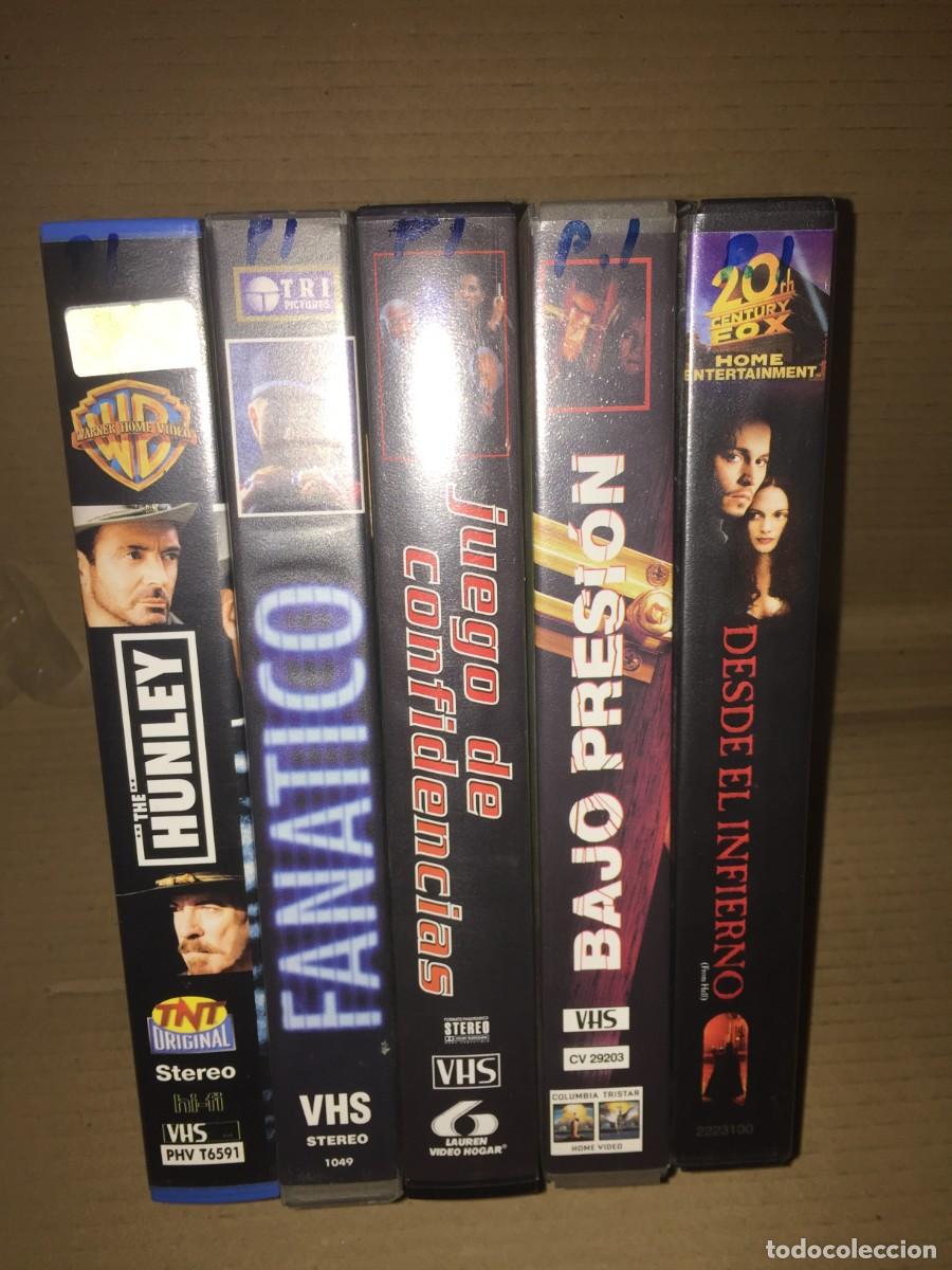 Cine: Vhs pack n&ordm; 1 vhs hunley, fanatico, juego de confidencias, bajo presion, desde el infierno