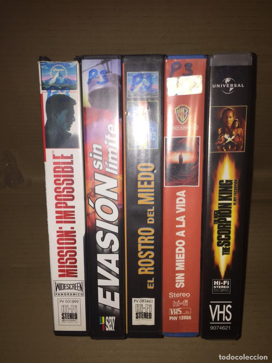 Cine: Vhs pack n&ordm; 3 vhs mision imposible, evasion sin limite, el rosto del miedo, sin miedo a la vida, the