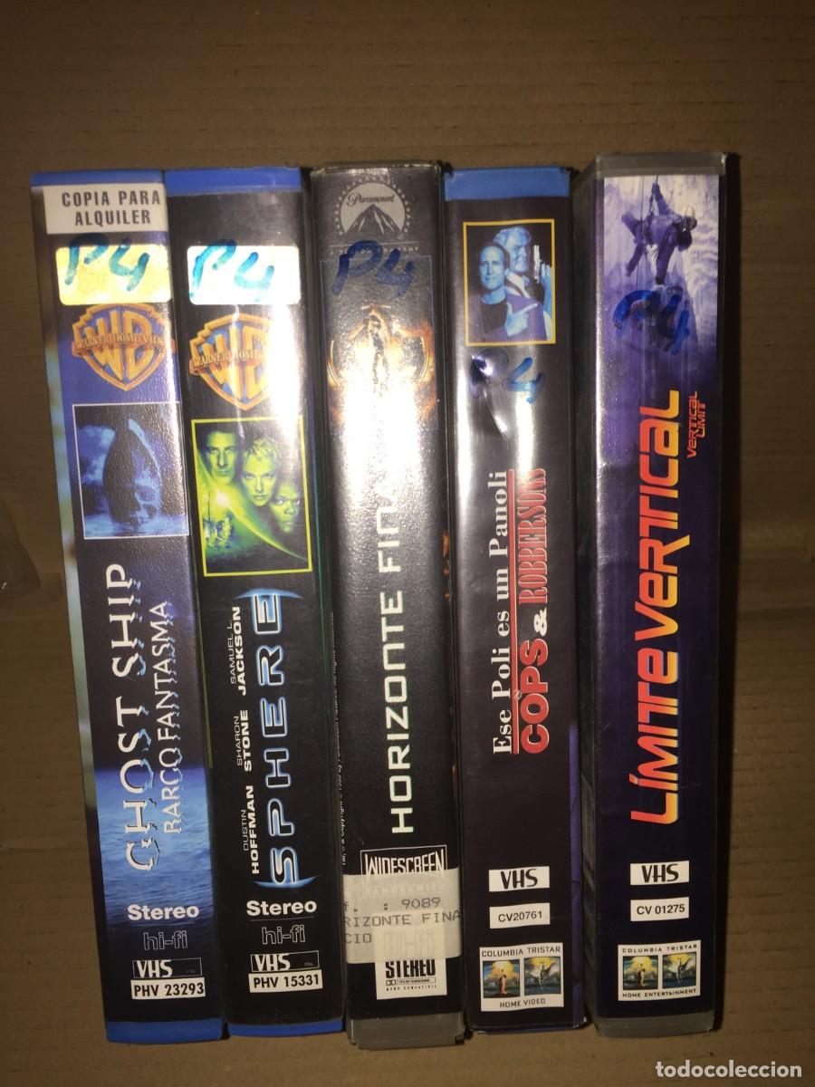 Cine: Vhs pack n&ordm; 4 vhs Banco fantasma (ghost ship), sphere, horizonte final, ese poli es un panoli, limit