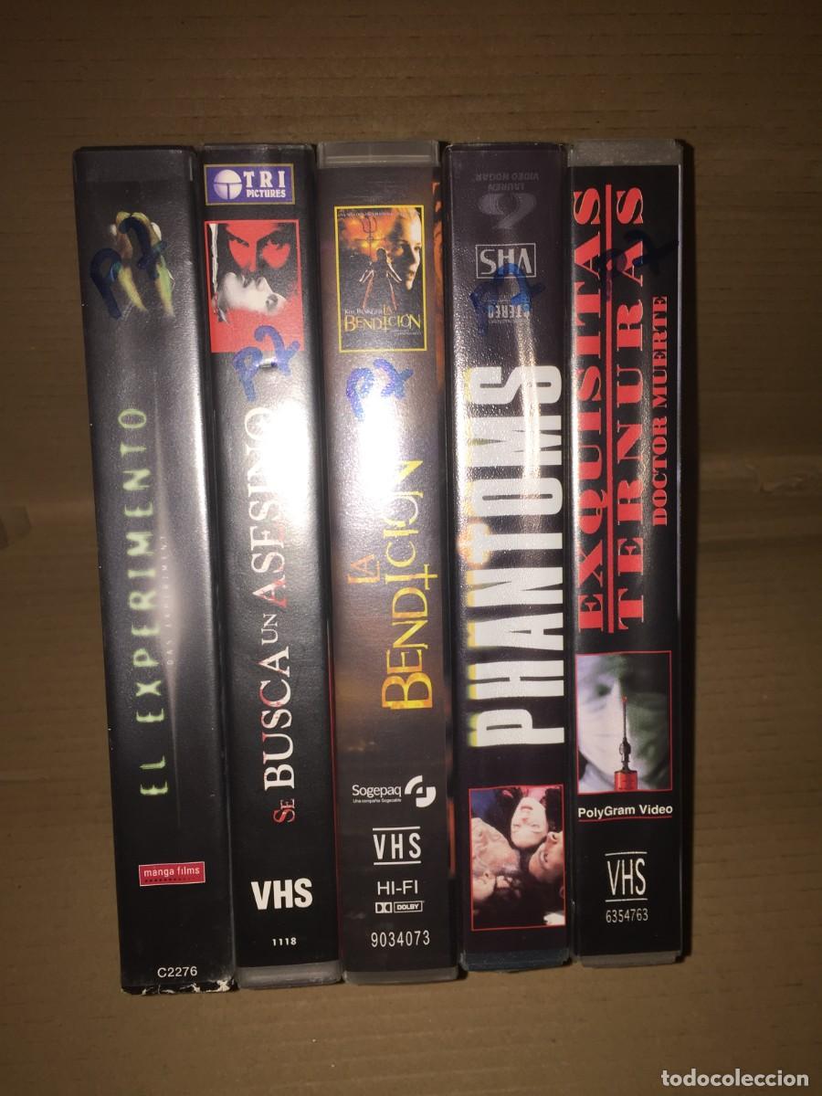 Cine: Vhs pack n&ordm; 7 vhs El experimento, se busca al asesino, la bendicion, phantoms, exquisitas ternuras (