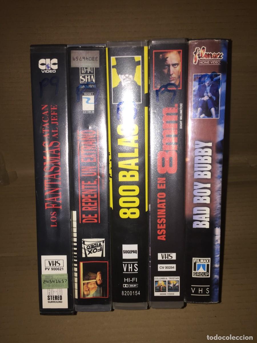Cine: Vhs pack n&ordm; 9 vhs Los fantamas atancan al jefe, de repente un extra&ntilde;o, 800 balas, bad boy bubby, ase