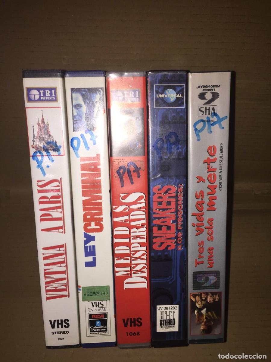 Cine: Vhs pack n&ordm; 17 vhs Ventana a paris, ley criminal, medidas desesperadas, sneakers (los fisgones), tre