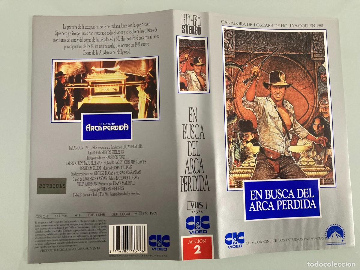 Cine: CARATULA, VHS, INDIANA JONES, EN BUSCA DEL ARCA PERDIDA