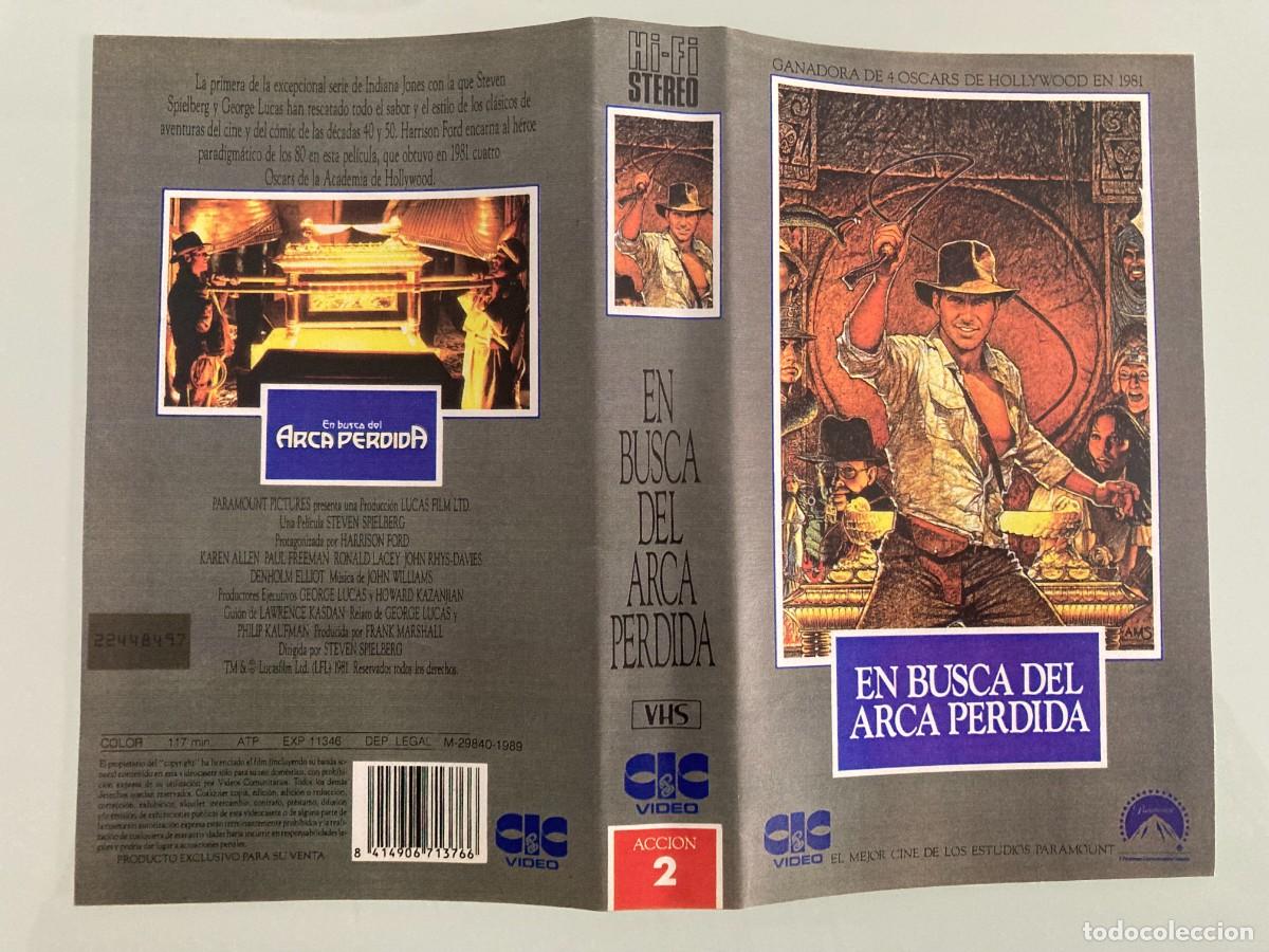 Cine: CARATULA, VHS, INDIANA JONES, EN BUSCA DEL ARCA PERDIDA