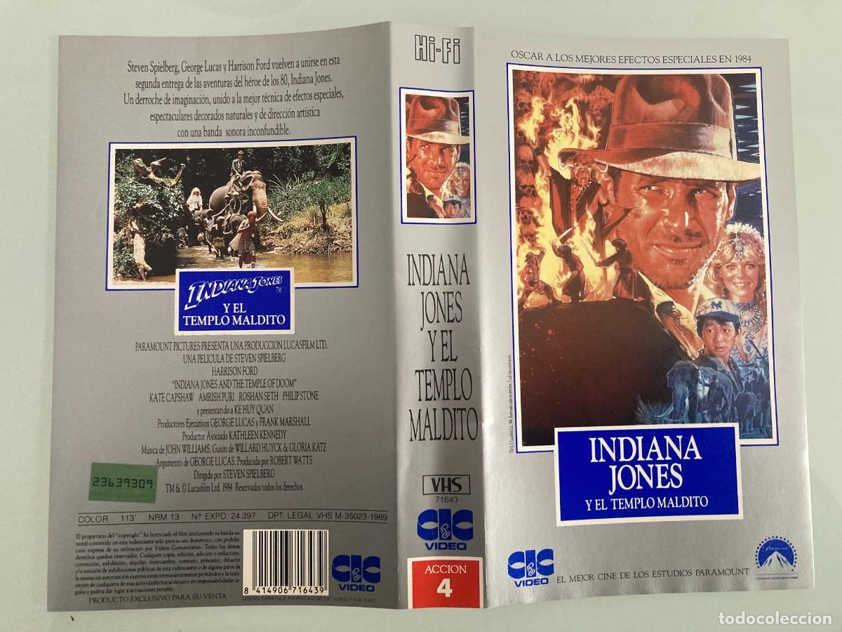 Cine: CARATULA, VHS, INDIANA JONES, Y EL TEMPLO MALDITO, HARRISON FORD, KATE CAPSHAW, KEHUY QUAN