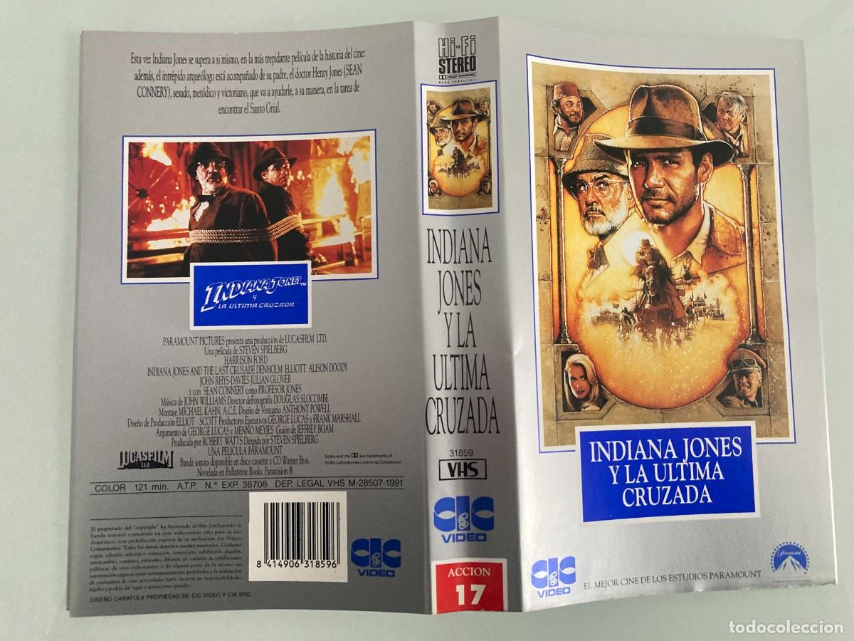Cine: CARATULA, VHS, INDIANA JONES, Y LA ULTIMA CRUZADA, HARRISON FORD, SEAN CONNERY,DENHOLM ELLIOT,