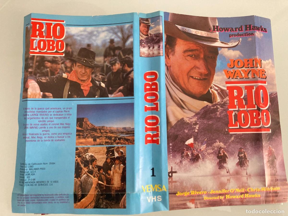 Cine: CARATULA, VHS, RIO LOBO, JHON WAYNE, JORGE RIVERO, JENNIFER O'NEIL, CHRIS MITCHUM