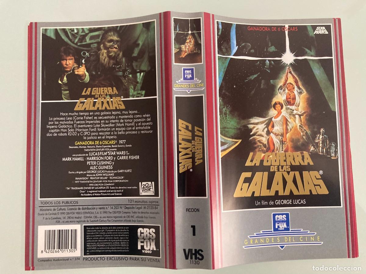 Cine: CARATULA, VHS, STAR WARS IV, UNA NUEVA ESPERANZA, LA GUERRA DE LAS GALAXIAS,MARK HAMIL,CARRIE FISHER