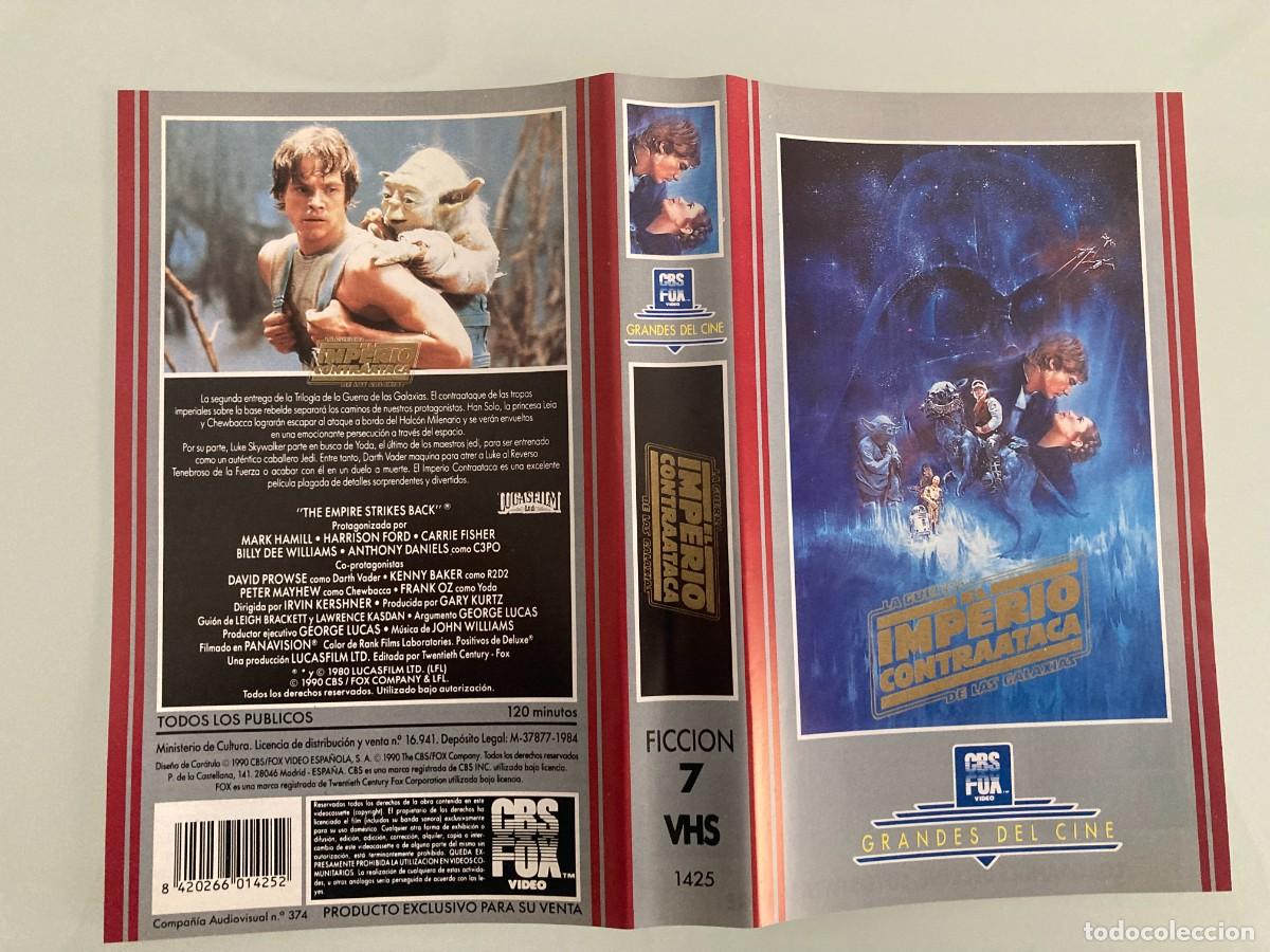 Cine: CARATULA, VHS, STAR WARS V, EL IMPERIO CONTRAATACA, MARK HAMIL, CARRIE FISHER, HARRISON FORD