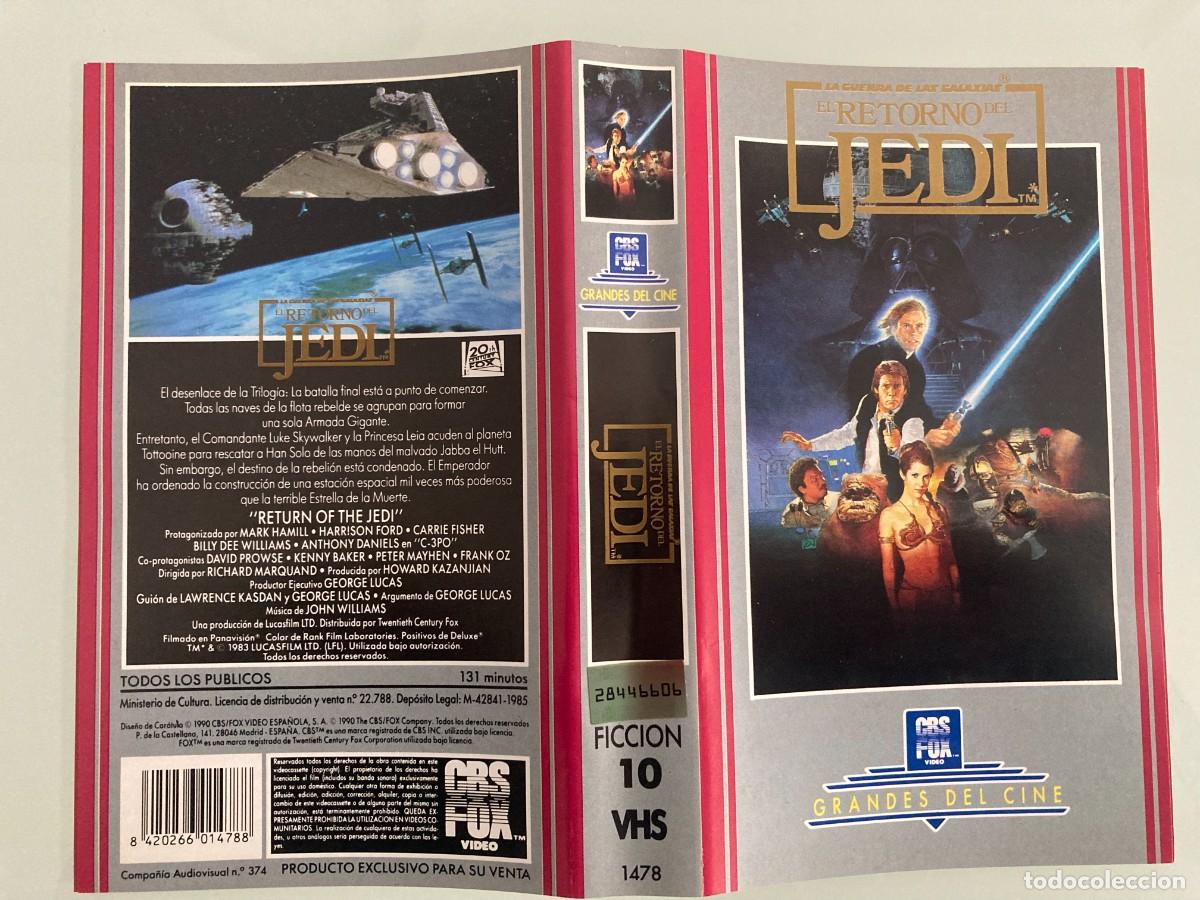 Cine: CARATULA, VHS, STAR WARS VI, EL RETORNO DEL JEDI, MARK HAMIL, CARRIE FISHER, HARRISON FORD