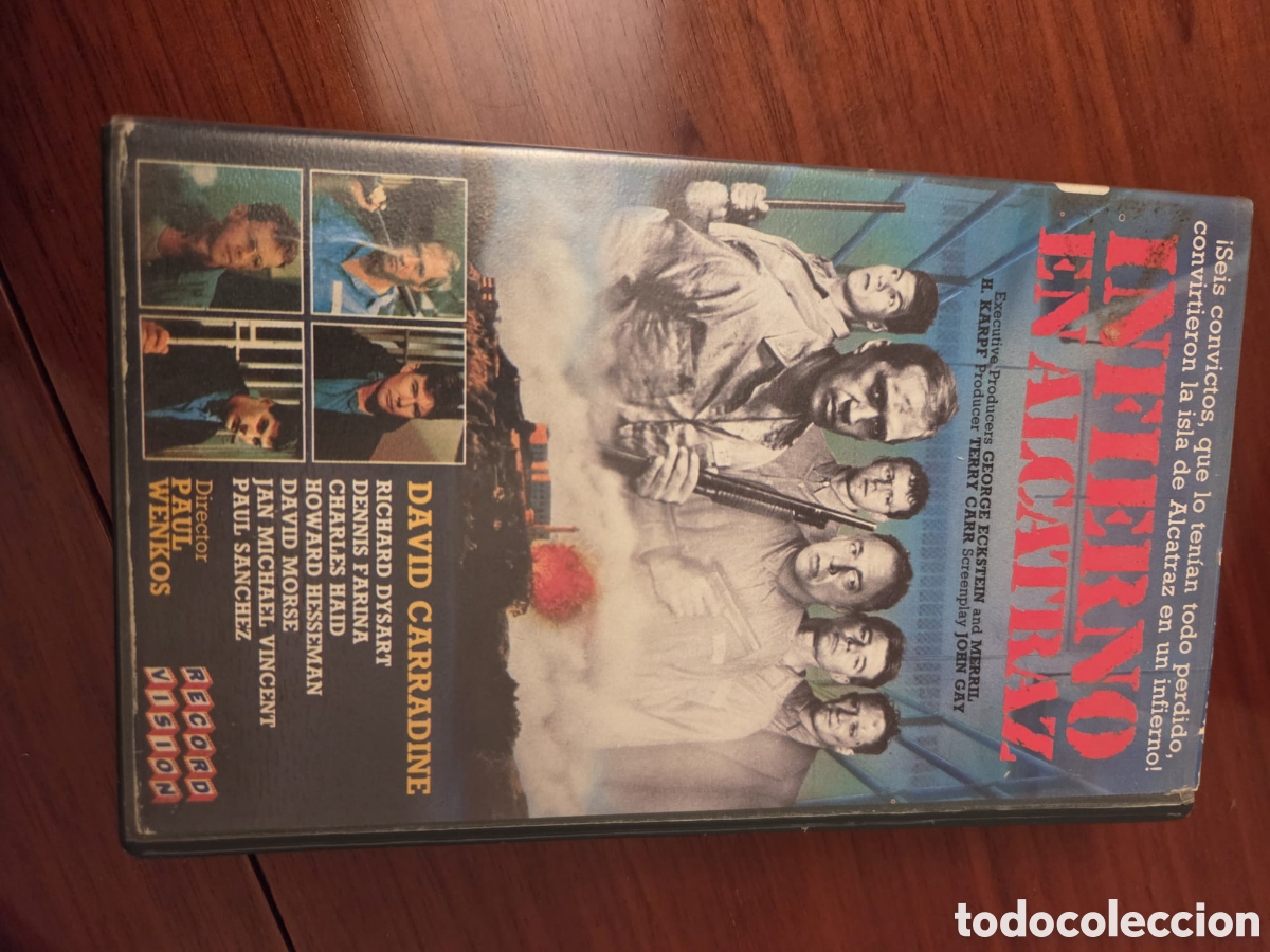 Cine: VHS Infierno en Alcatraz 1987 Record Vision &ndash; David Carradine Acci&oacute;n/Prisi&oacute;n Vintage