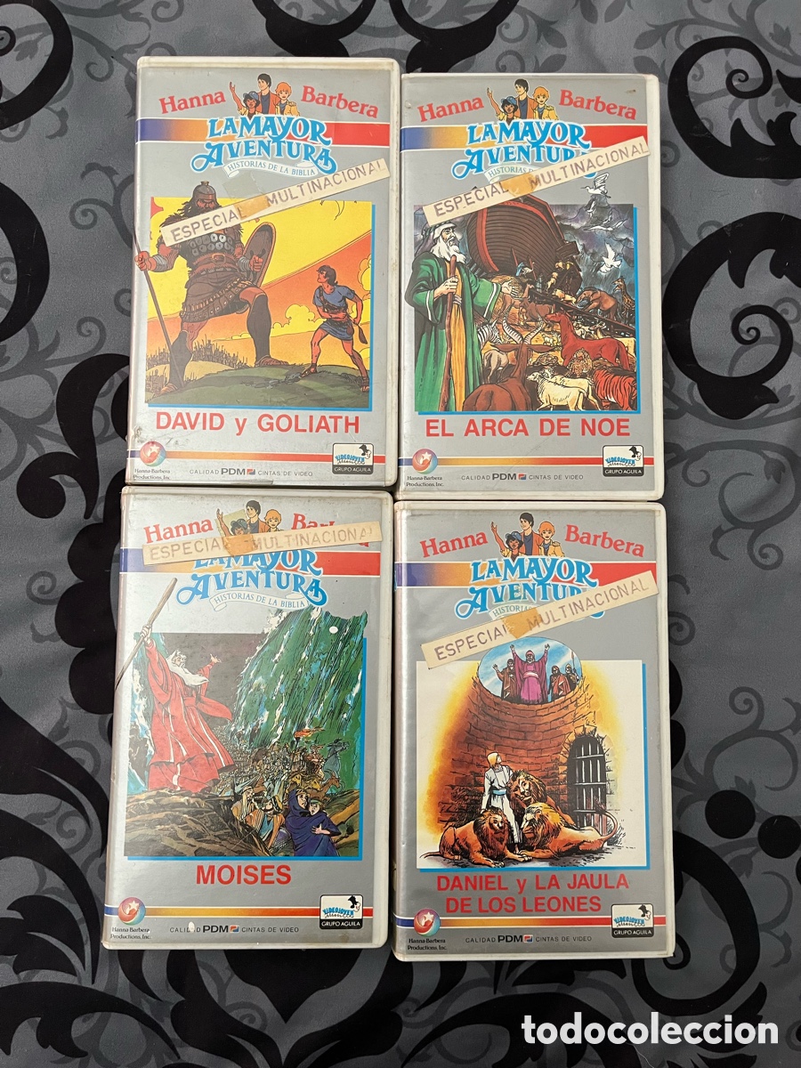 Cine: Lote Hanna Barbera, vhs, la mayor aventura, historias de la biblia.