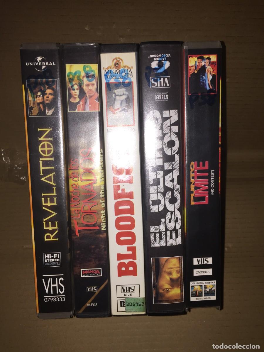 Cine: Vhs pack n&ordm; 38 Vhs Revelation - La noche de los tornados - Bloodfist - El ultimo escalon - Punto lim