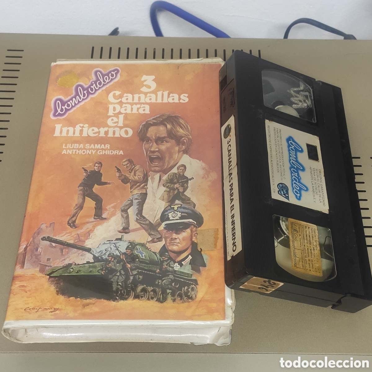 Cine: 3 CANALLAS PARA EL INFIERNO VHS Original Videoclub Acci&oacute;n Militar Rareza