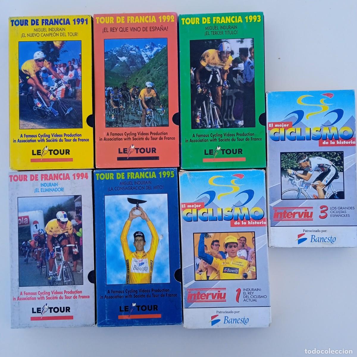 Cine: Lote 7 VHS ciclismo. Tour de Francia 1991,1992,1993,1994, 1995+ Miguel Indurain + Grandes Ciclistas
