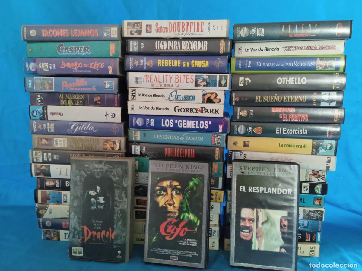 Cine: Lote de 50 pel&iacute;culas variadas en VHS. Cujo, Aliens, Dr&aacute;cula, Philadelphia, Desperado, El Fugitivo
