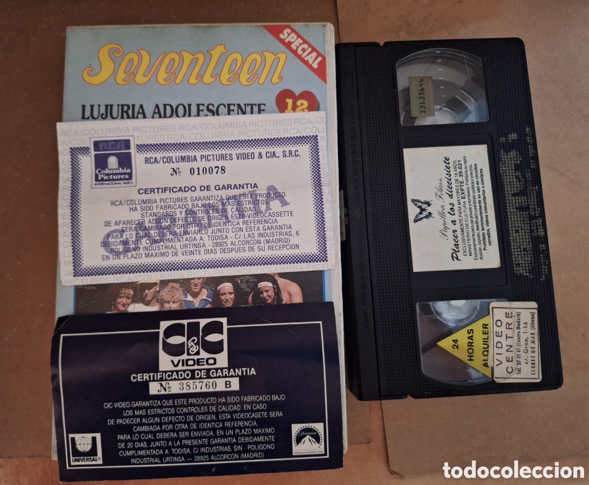 Cine: Placer a los 17 VHS Adultos
