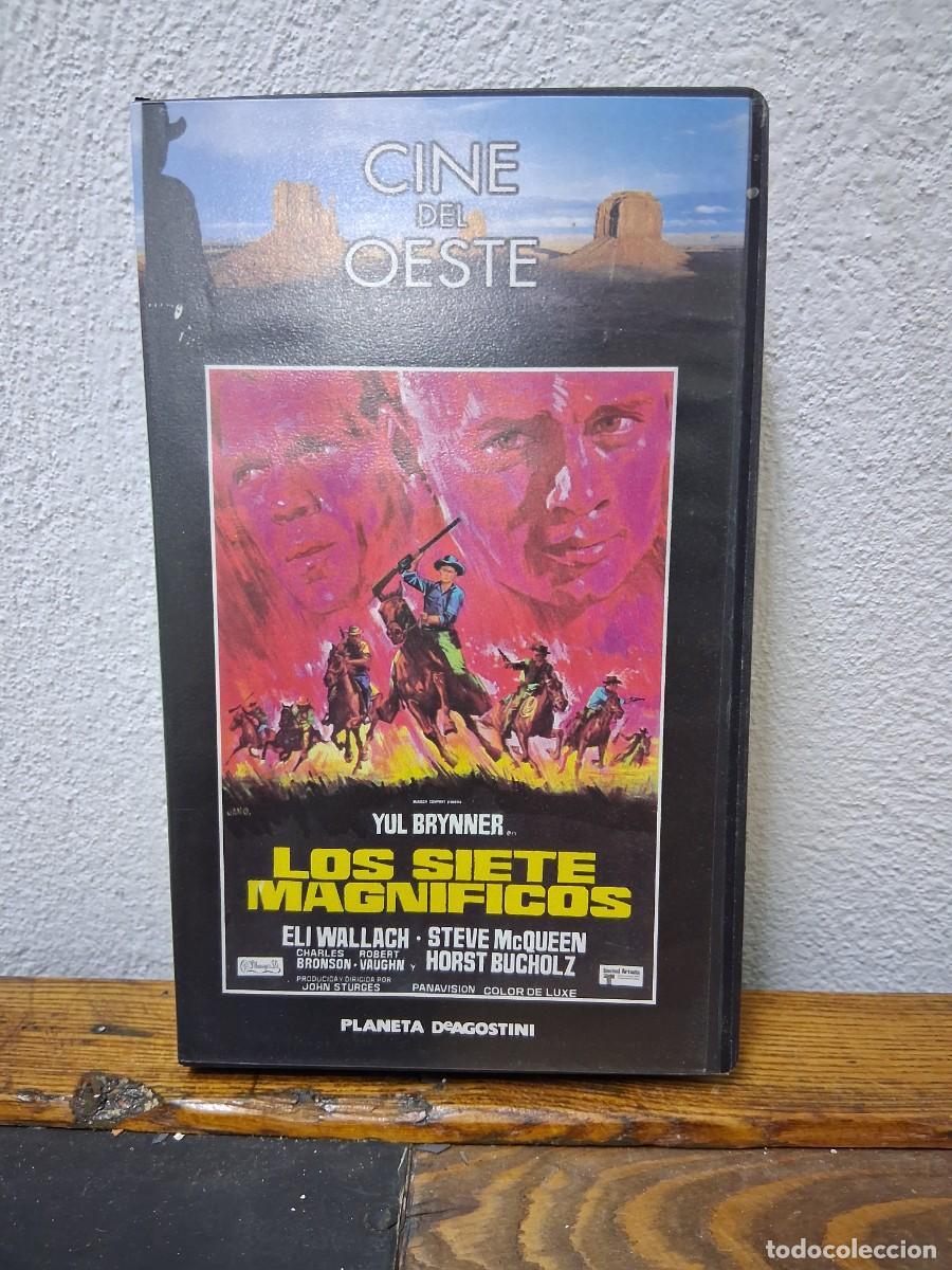 Cine: Pel&iacute;cula vhs cinta de vidio cine del oeste Los siete magn&iacute;ficos Yul Brynner