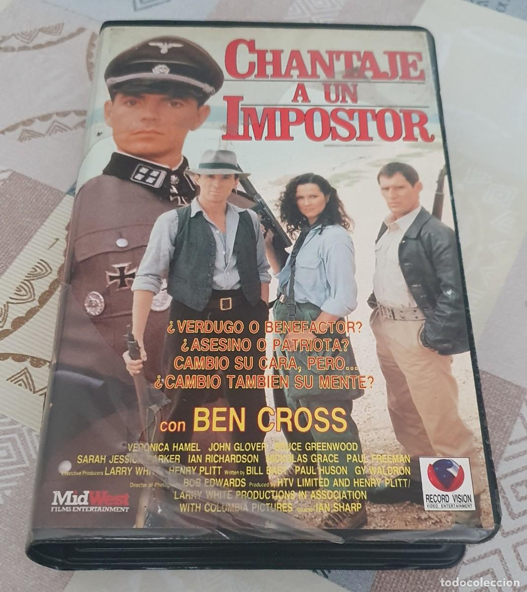 Cine: Pel&iacute;cula Vhs Chantaje a un impostor. Ben Cross. Record VIsion 1990. Videoclub alquiler.