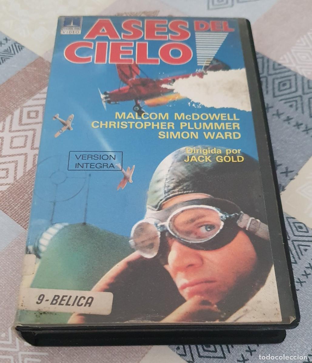 Cine: Pel&iacute;cula Vhs Ases del Cielo. Malcom McDowell. Thorn Emi 1985. Videoclub alquiler.