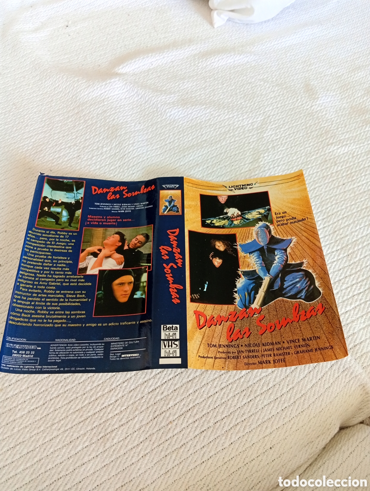 Cine: Danzan las sombras vhs (solo car&aacute;tula)