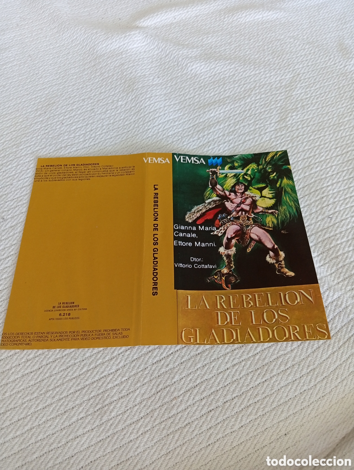 Cine: La rebeli&oacute;n de los gladiadores vhs (solo car&aacute;tula)