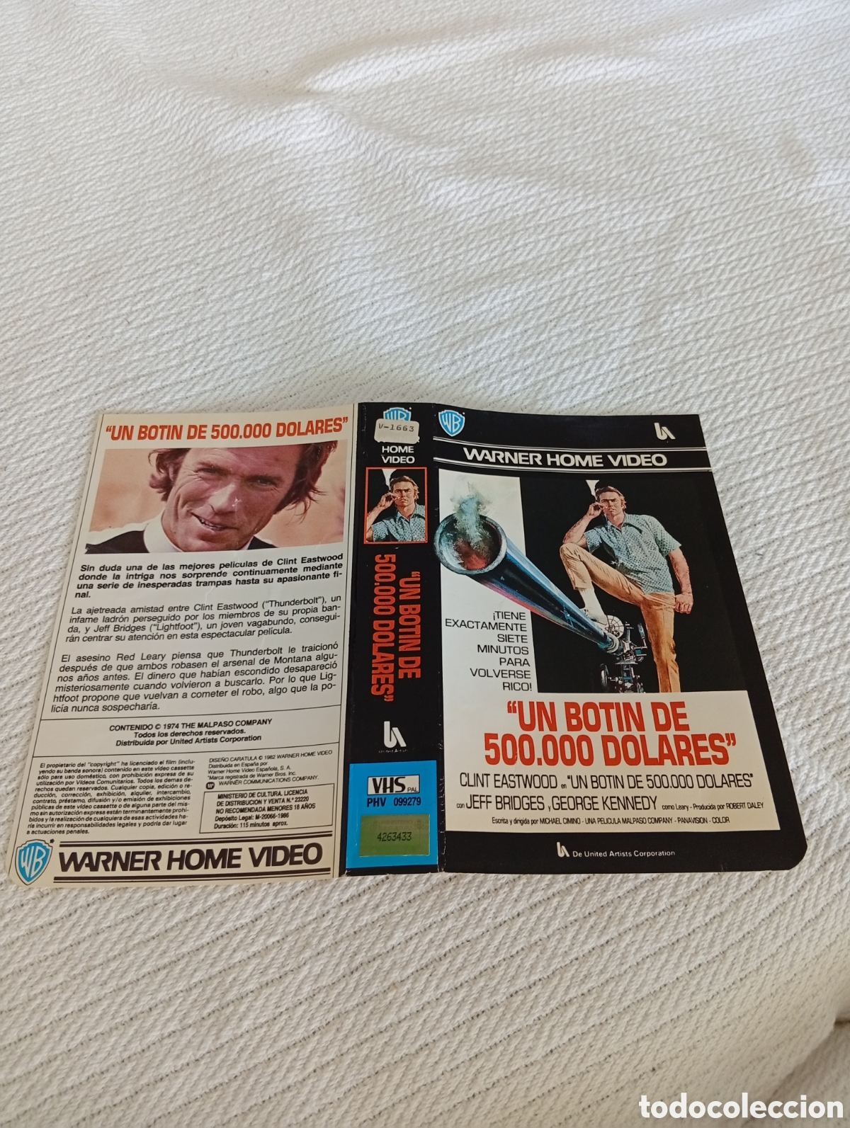 Cine: Un botin de 500.000 dolares vhs (solo car&aacute;tula)