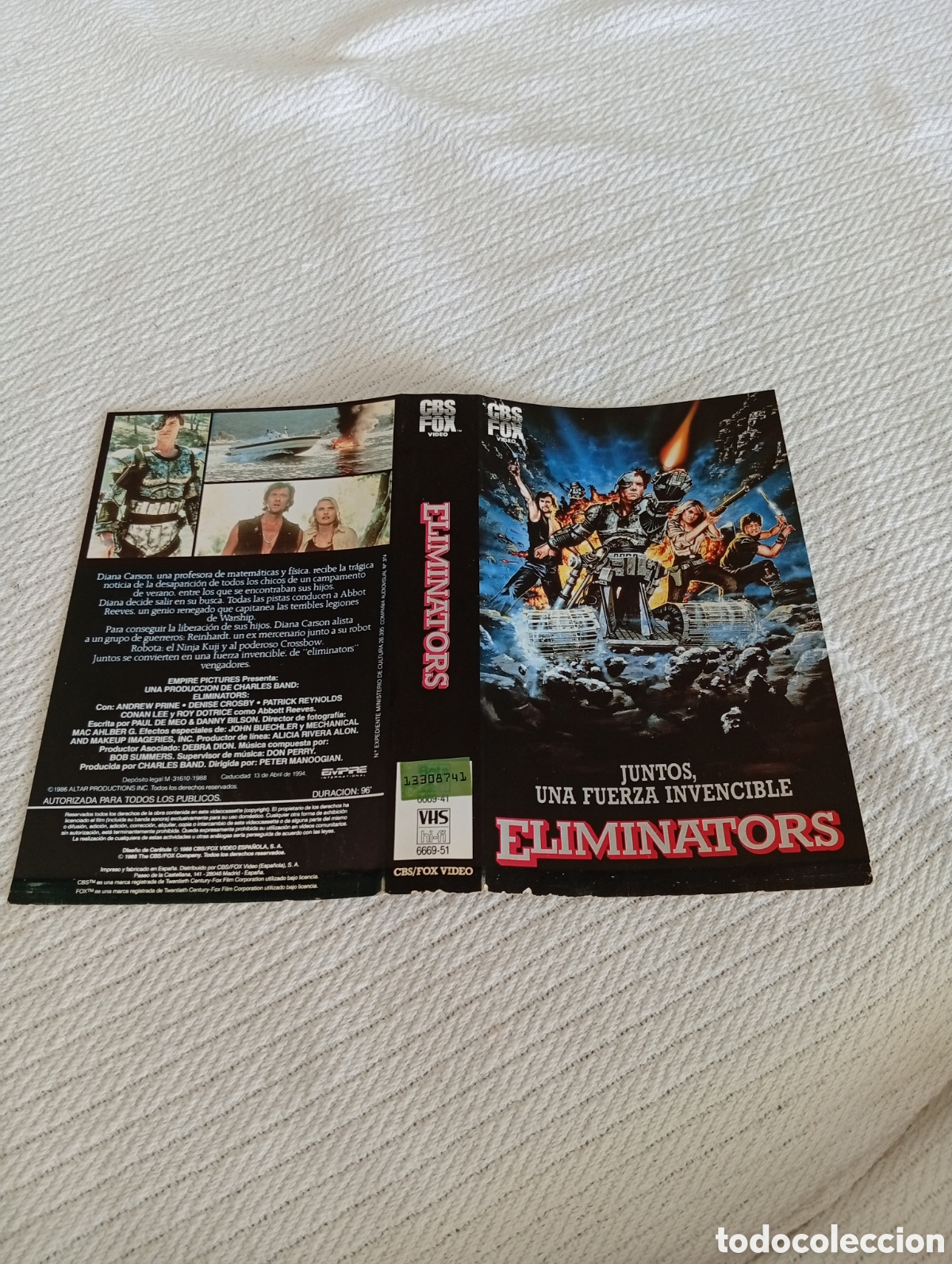 Cine: Eliminators vhs (solo car&aacute;tula)