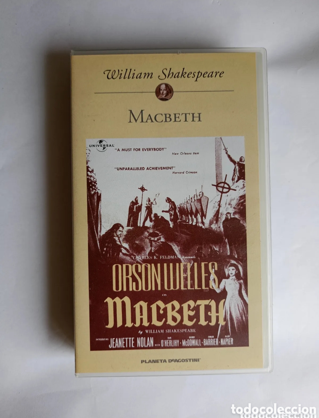 Cin&eacute;ma: Pel&iacute;cula VHS: Macbeth de William Shakespeare, dirigida por Orson Welles, 1948, Muy Raro