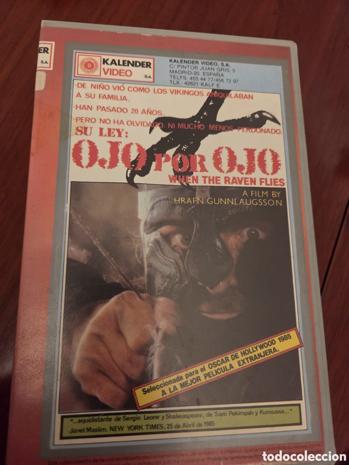 Cine: VHS original Ojo por Ojo (When the Raven Flies) &ndash; Kalander Video &ndash; Edici&oacute;n Espa&ntilde;ola Vintage Coleccio