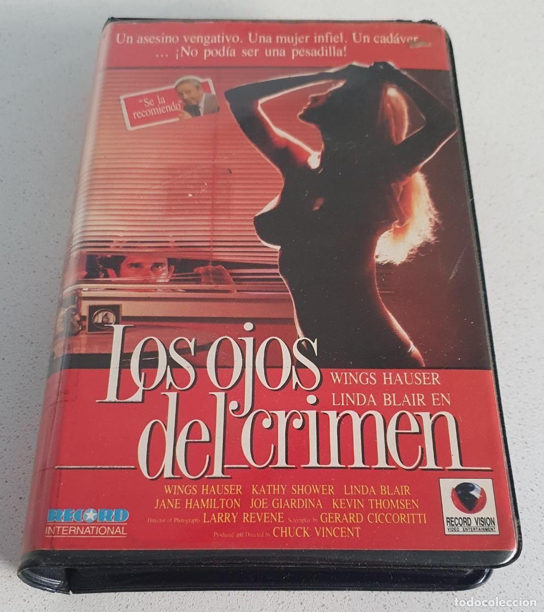 Cine: Pel&iacute;cula Vhs Los Ojos del Crimen. Linda Blair. Record Vision 1990. Videoclub alquiler.