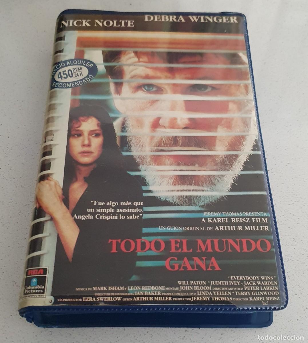Cine: Pel&iacute;cula Vhs Todo el Mundo Gana. Nick Nolte, Debra Winger. RCA Columbia 1990. Videoclub alquiler.