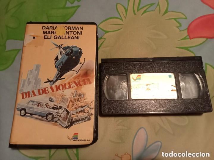 Cine: D&Iacute;A DE VIOLENCIA (1977) VHS 1&ordf; EDICI&Oacute;N VIDEO ESPA&Ntilde;A POLIZIESCO MARIO CUTINI MARIA PIA CONTE