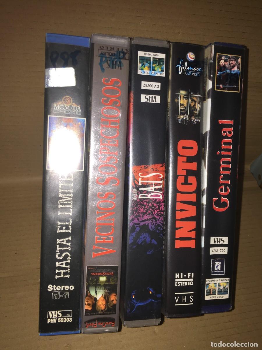 Cine: Vhs pack n&ordm; 88 hasta el limite - Vecinos sopechosos - Bats - Invicto - Germinal