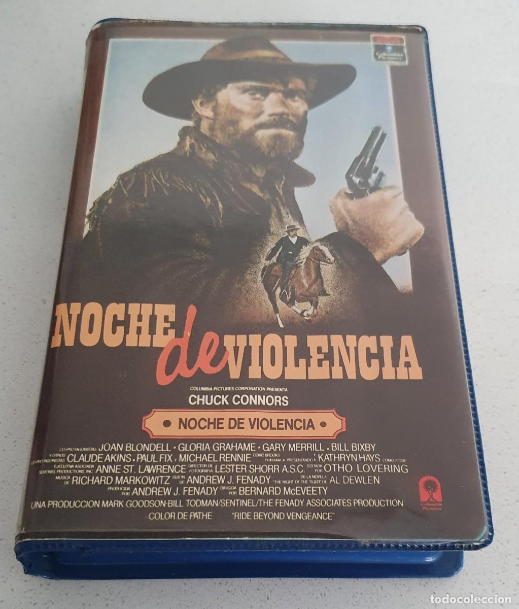 Cine: Pel&iacute;cula Beta Noche de Violencia. Chuck Connors. Rca Columbia 1989. Videoclub alquiler.