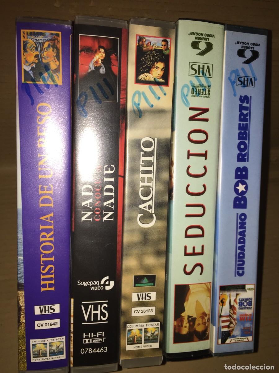 Cine: Vhs pack n&ordm; 111 Historia de un beso - Nadie contra nadie - Cachito - Seduccion - Ciudadano Bob Rober