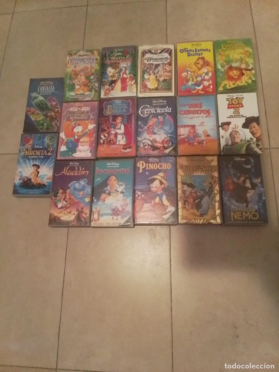 Cine: Lote 17 cintas VHS pel&iacute;culas Disney - peque&ntilde;o nemo rey leon bella bestia tres cerdito raras