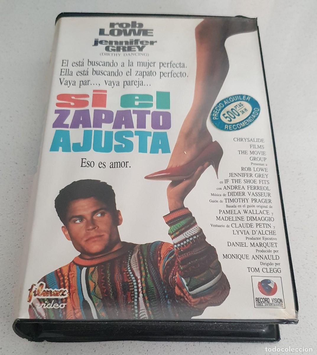 Cine: Pel&iacute;cula Vhs. Si el Zapato Ajusta. Rob Lowe, Jennifer Grey. Record Vision 1992. Videoclub alquiler.