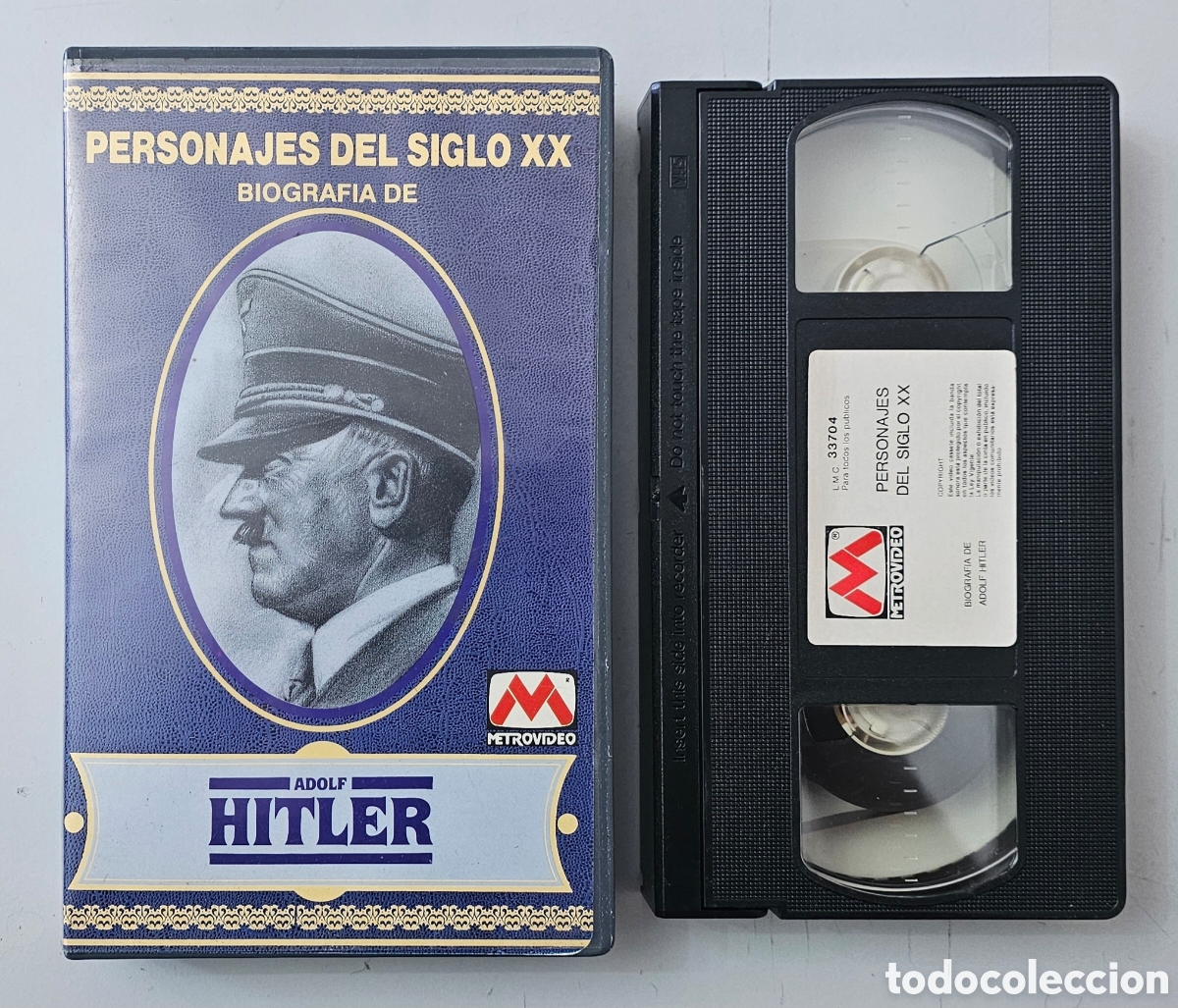 Cine: VHS PERSONAJES DEL SIGLO XX - Biograf&iacute;a de Adolf Hitler (Metrovideo, 1989) RARO ESCASO