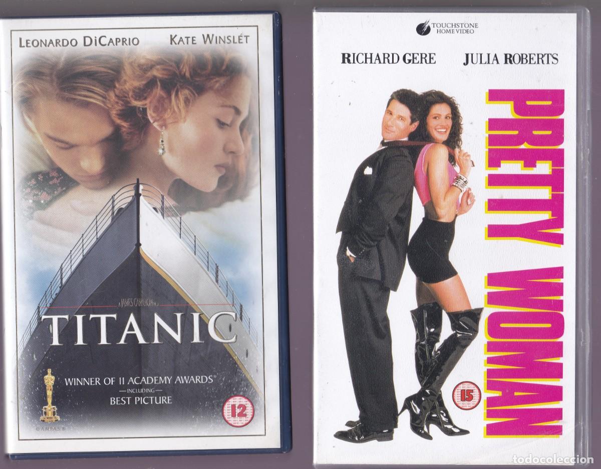 Cine: VHS 5 PEL&Iacute;CULAS EN INGL&Eacute;S TITANIC, PRETTY WOMAN, GONE WITH THE WIND... RARAS!!
