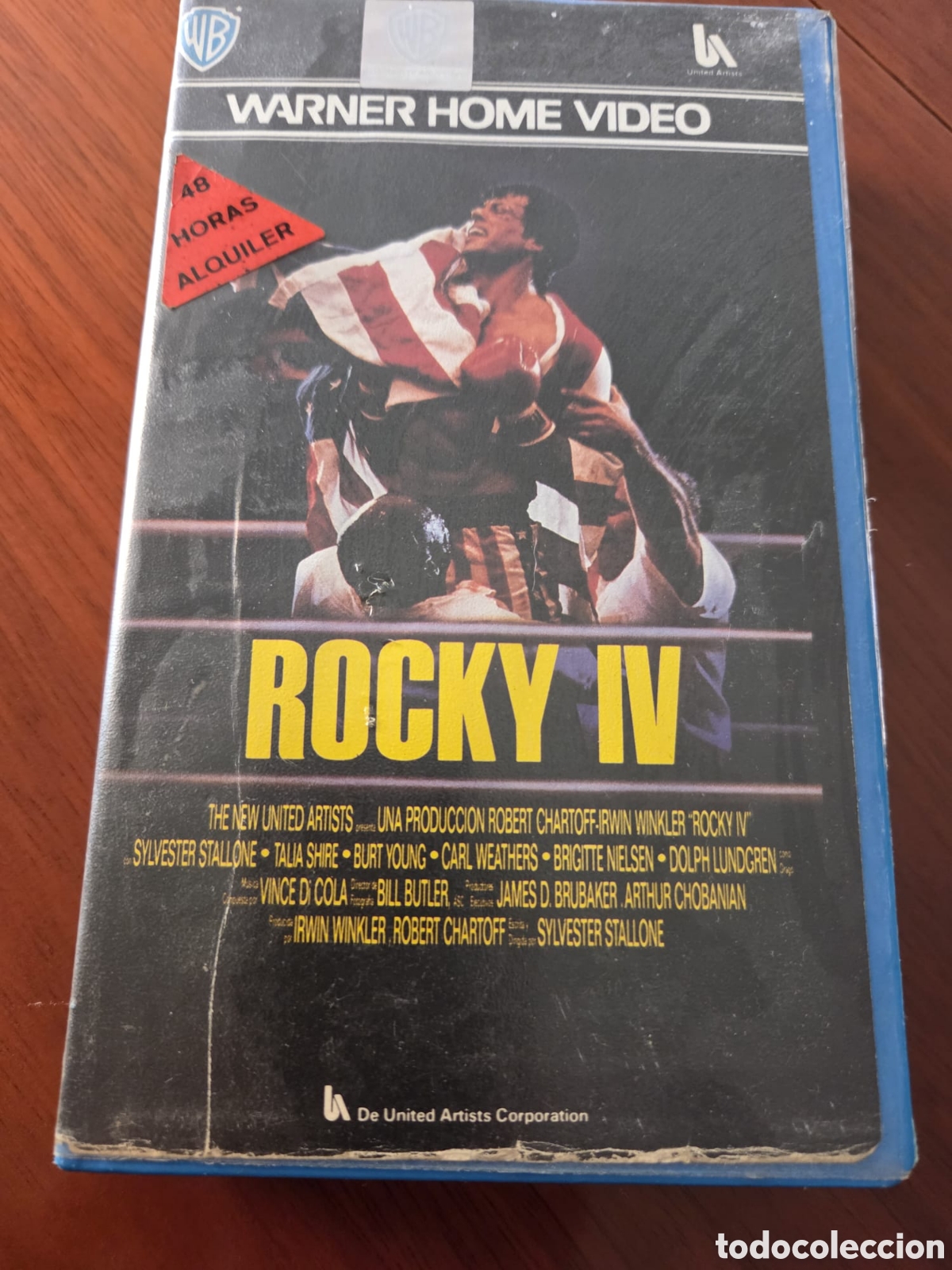 Cine: VHS Rocky IV &ndash; original Warner Home Video &ndash; Edici&oacute;n vintage de alquiler &ndash; Sylvester Stallone &ndash; Colec