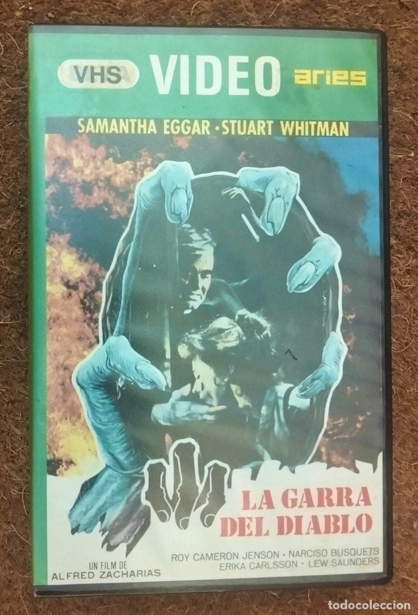 Cine: VHS MACABRA: LA GARRA DEL DIABLO (1981), 1&ordf; EDICI&Oacute;N VIDEO ARIES, ESTUCHE GRANDE TIPO VIDEOCLUB