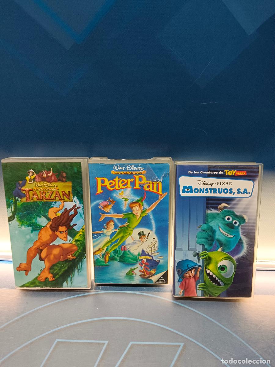 Cine: 3 peliculas infantiles VHS , Monstruos s.a - tarzan - Peter Pan