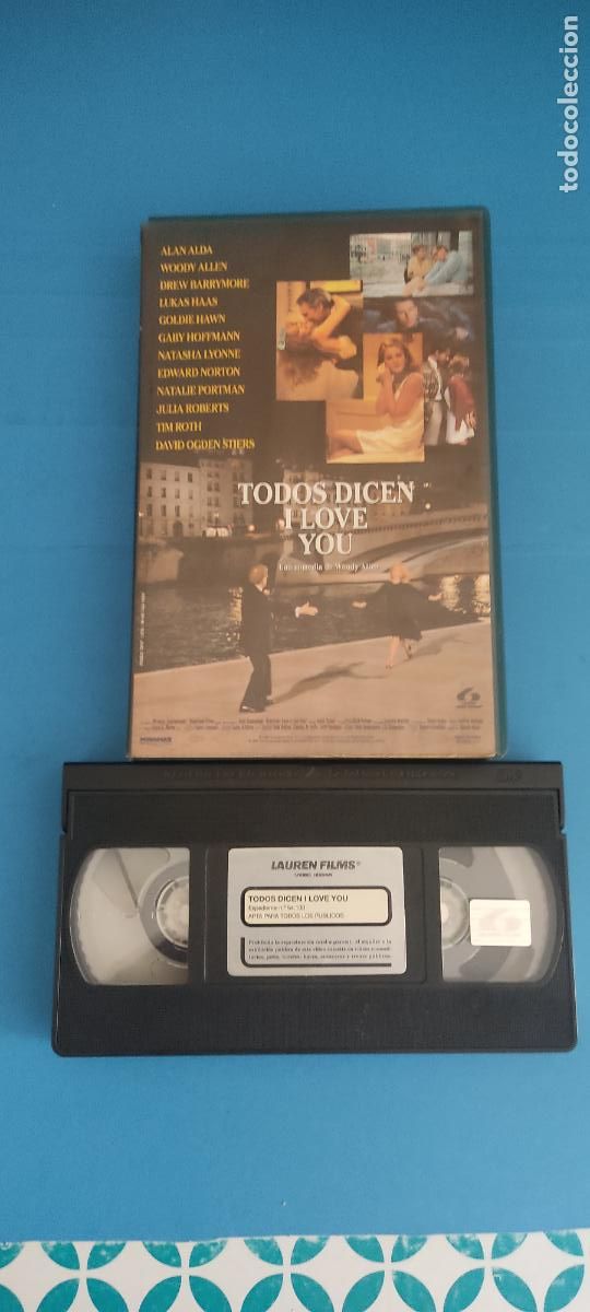 Cine: PELICULA VHS TODOS LOS QUE DICEN I LOVE YOU WOODY ALLEN A&Ntilde;O 1997