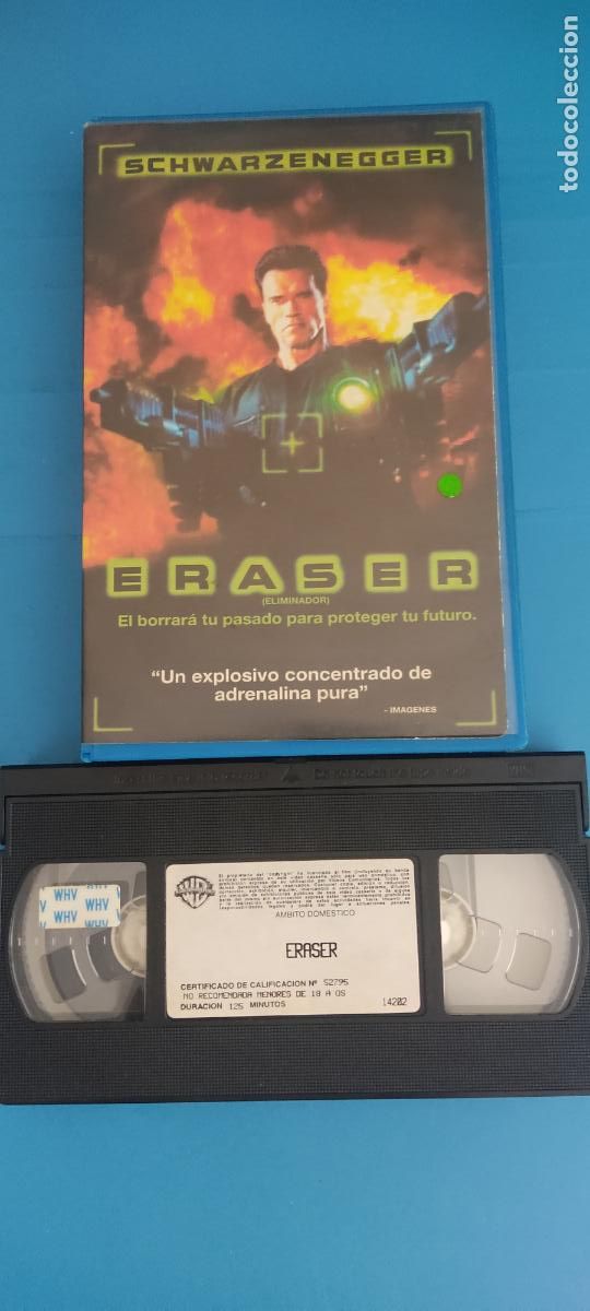 Cine: PELICULA VHS ERASER ARNOLD SCHWARZENEGGER A&Ntilde;O 1997