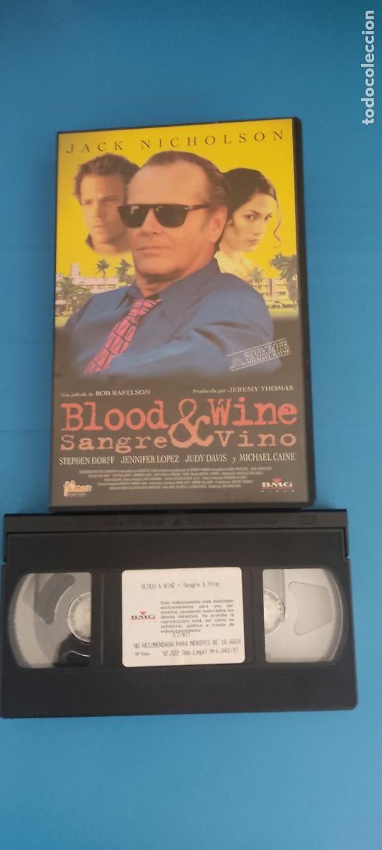 Kino: PELICULA VHS SANGRE Y VINO JACK NICHOLSON JENNIFER LOPEZ A&Ntilde;O 1997