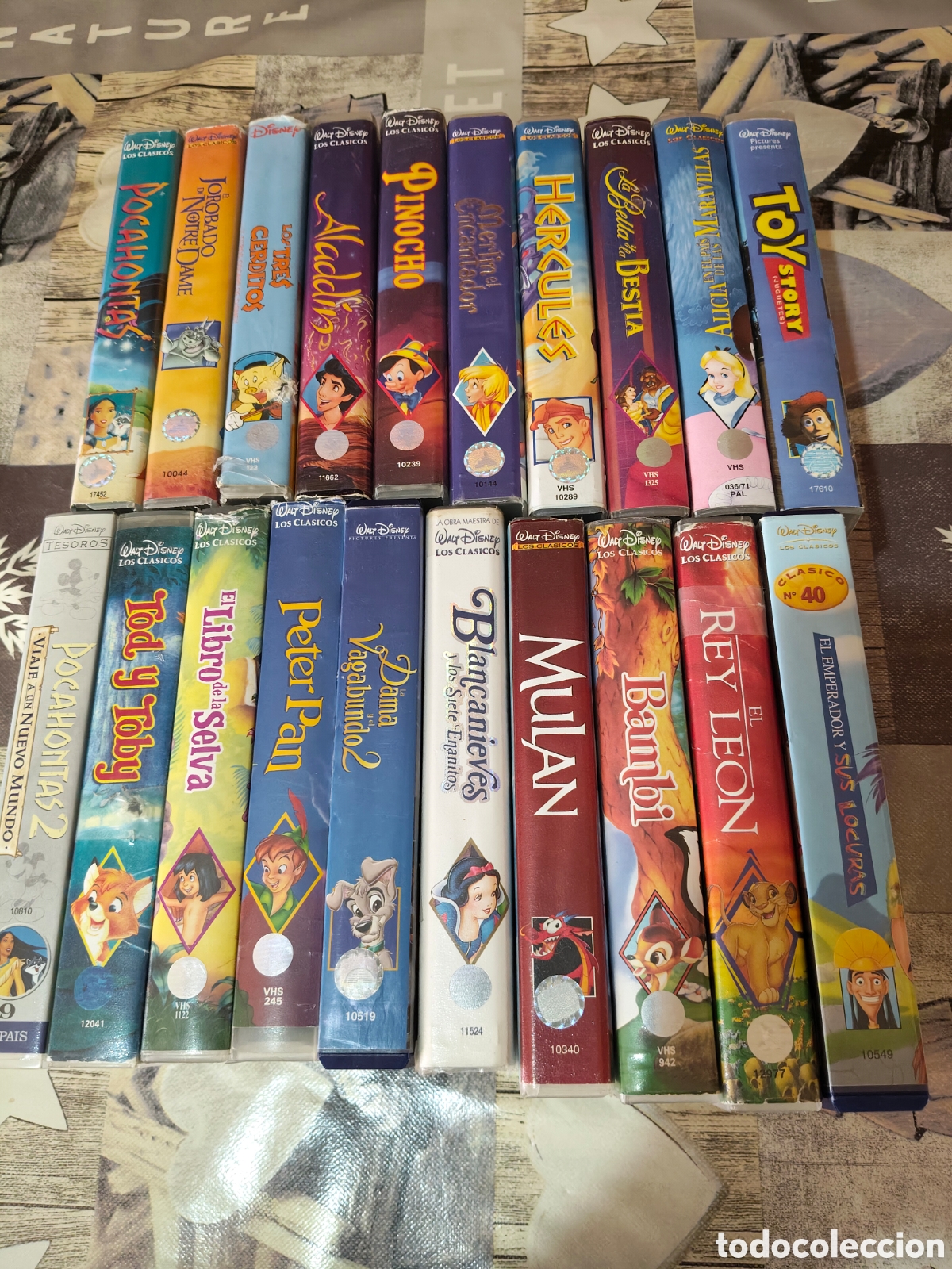Cine: Lote de 20 pel&iacute;culas en cinta VHS Cl&aacute;sicos Walt Disney