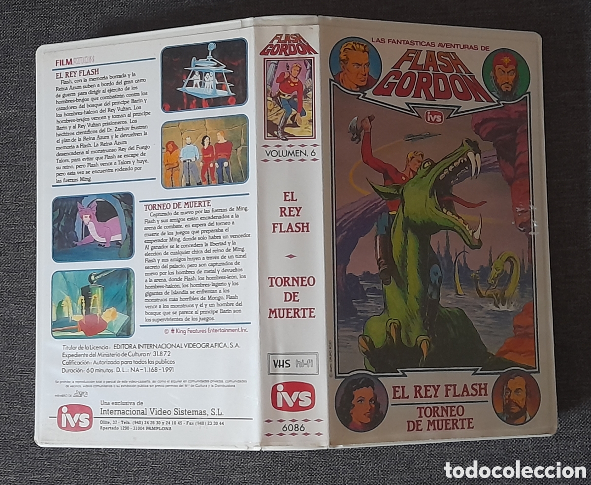 Cine: Antigua caja y caratula de VHS, de las aventuras de Flash Gordon